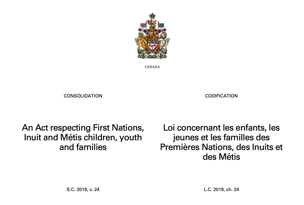 An Act respecting First Nations,Inuit and Métis children, youthand families